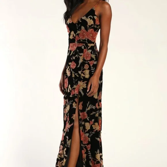 Floral Black LuLus Dress - Picture 3 of 8